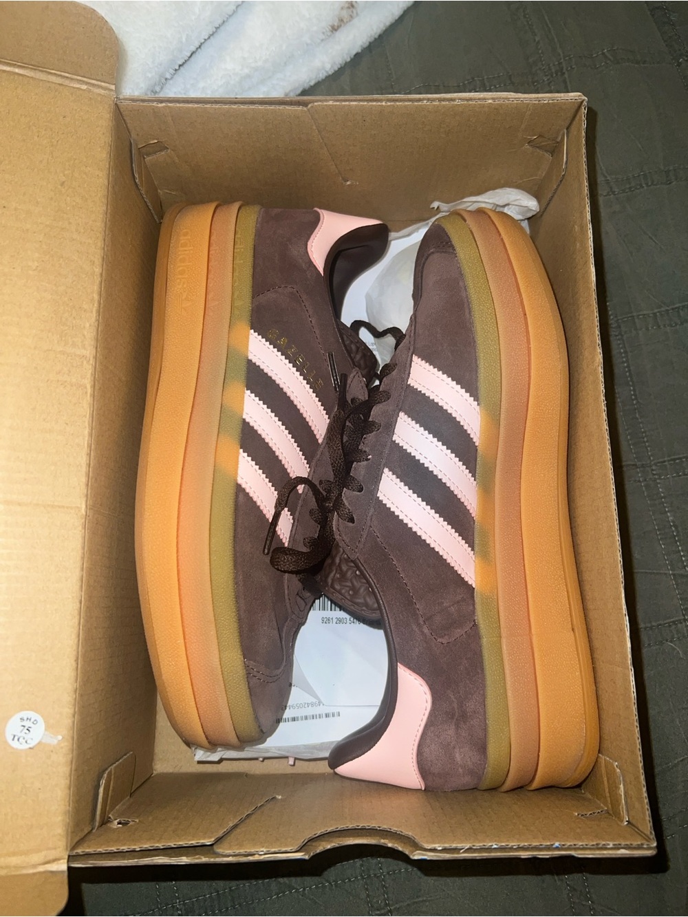 Adidas Originals Gazelle Bold in brown and pink